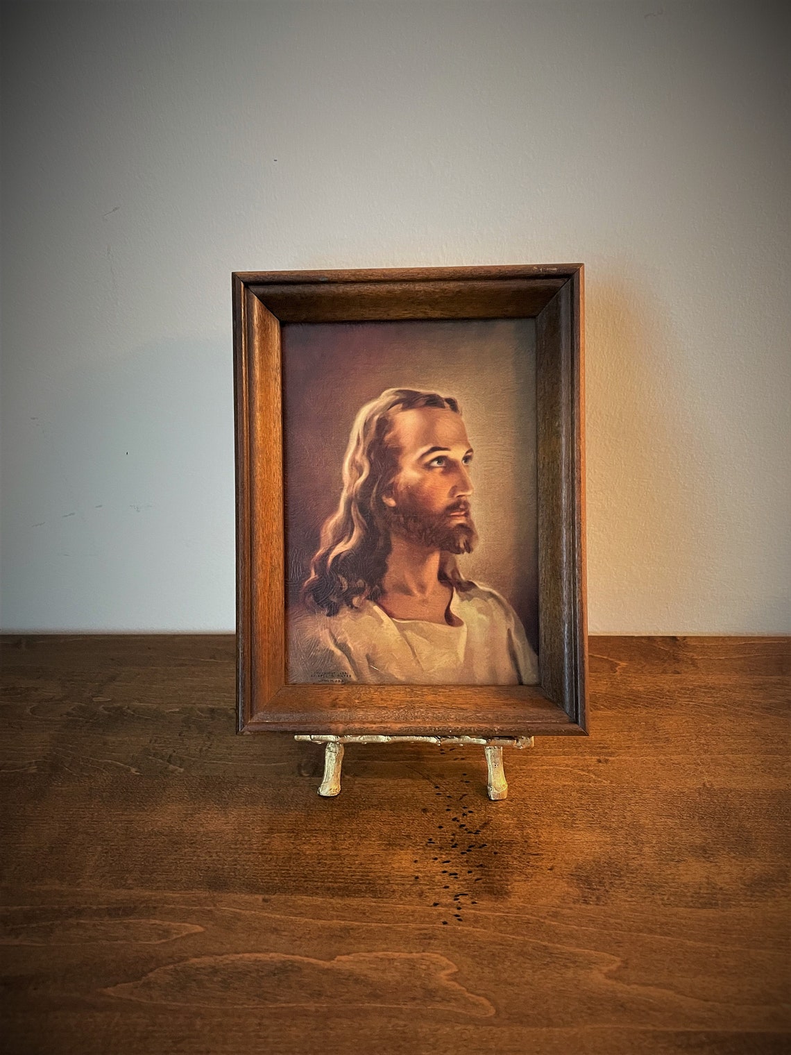 Head of Christ Framed Lithograph Kriebel & Bates 1941 Etsy