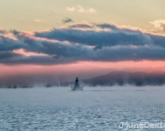 lighthouses,photography,prints,Vermont,sunsets,New England,landscapes,Burlington,nature,winter,clouds,landscapes,pink,