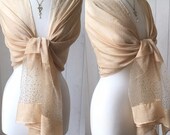 Beige Pashmina Beige Silk Crystal Wrap Beige Shawl Beige Shawl Beige Wrap Beige Pashmina - Weddings Races Proms - Gift Idea