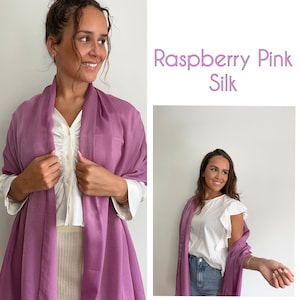 Pink Shawl, Raspberry Pink Silk Shawl, Raspberry Pink Wrap Silk Shawl, Pink Wedding Silk Shawl, Silk Wrap, Pink Pashmina, Pink Wedding