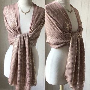 Pink Shawl, Pink Wrap, Wedding Pink Shawl, Pink Pashmina, Dusky Pink Wrap, Pink Gold Lurex Shawl, Pink Bridesmaids, Pink Wedding