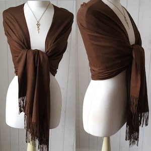 Brown Pashmina, Chocolate Brown Pashmina, Brown Wrap, Brown Shawl, Wedding Shawl, Wedding Wrap, Scarf, Party Wedding, Gift Idea