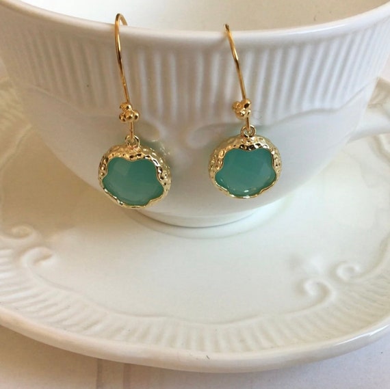 Blue stone deals gold earrings