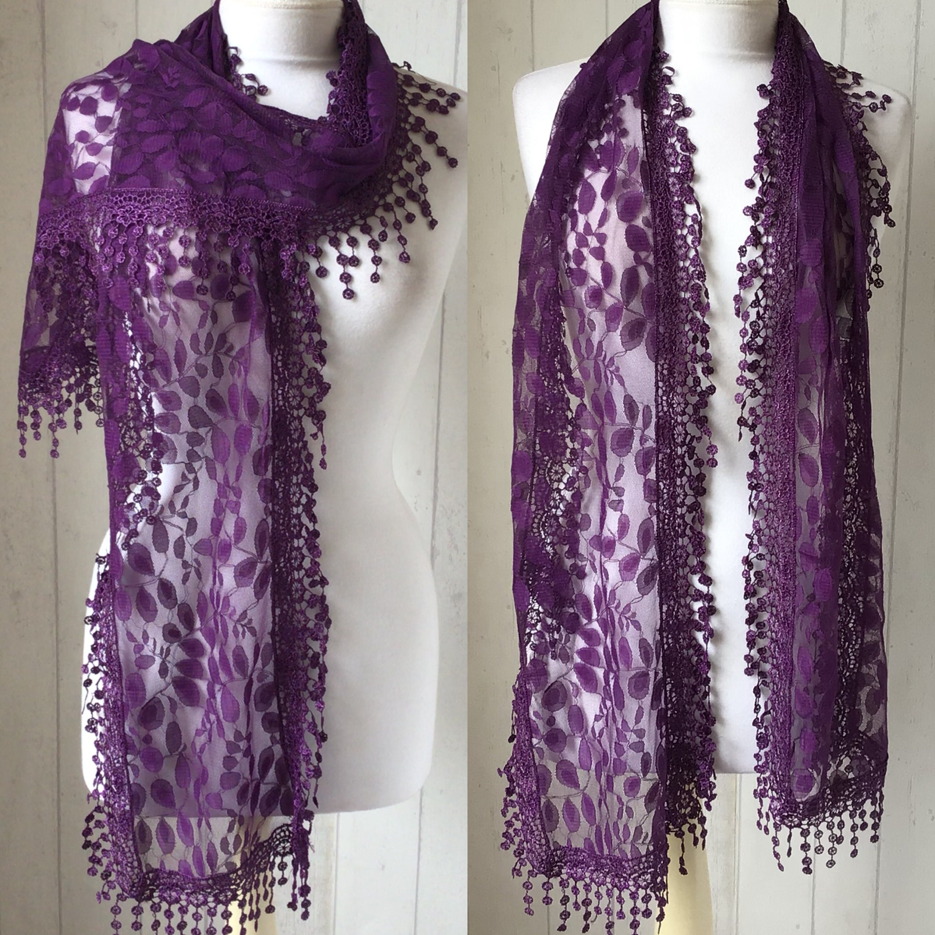 shawl for purple dress