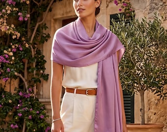 Raspberry Pink Silk Shawl, Extra Wide Scarf Wrap