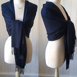 Pashmina, Navy Pashmina, Navy Wrap, Navy Shawl, Navy Blue Wedding Shawls, Navy Wedding Wedding Wrap, Scarf, Blue Wedding, Gift Idea