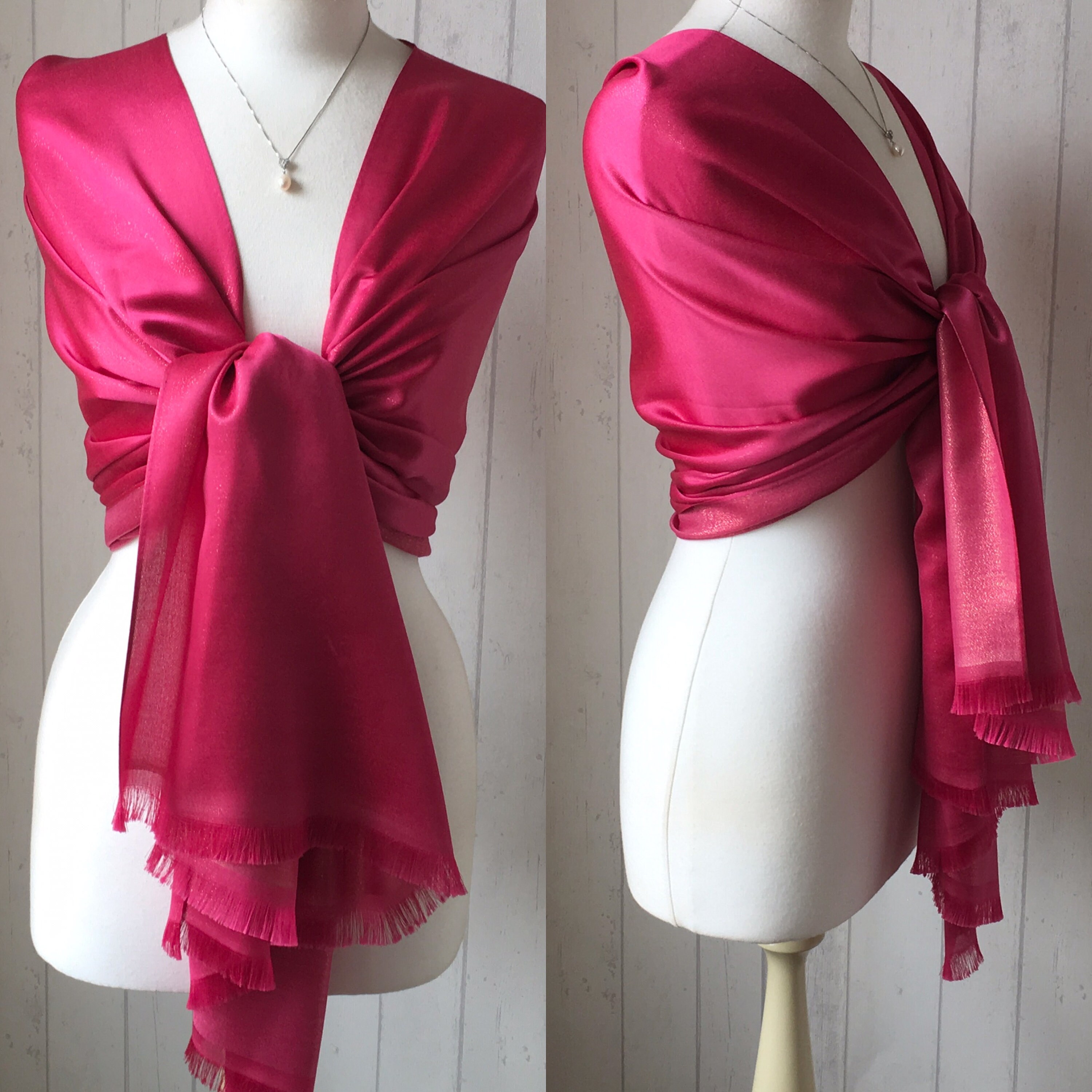 cerise pink wrap dress