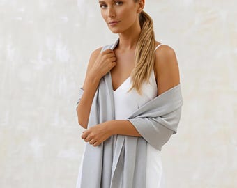 Silver Pashmina Shawl, Silver Shimmer Sheen Wrap, Bridesmaids Shawls
