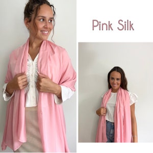 Pink Silk Shawl, pink Wrap Silk Shawl, Pink Wedding Silk Cream Shawl, Silk Pink Wrap, Pink Pashmina, Pink Wedding, Silk Gift Idea