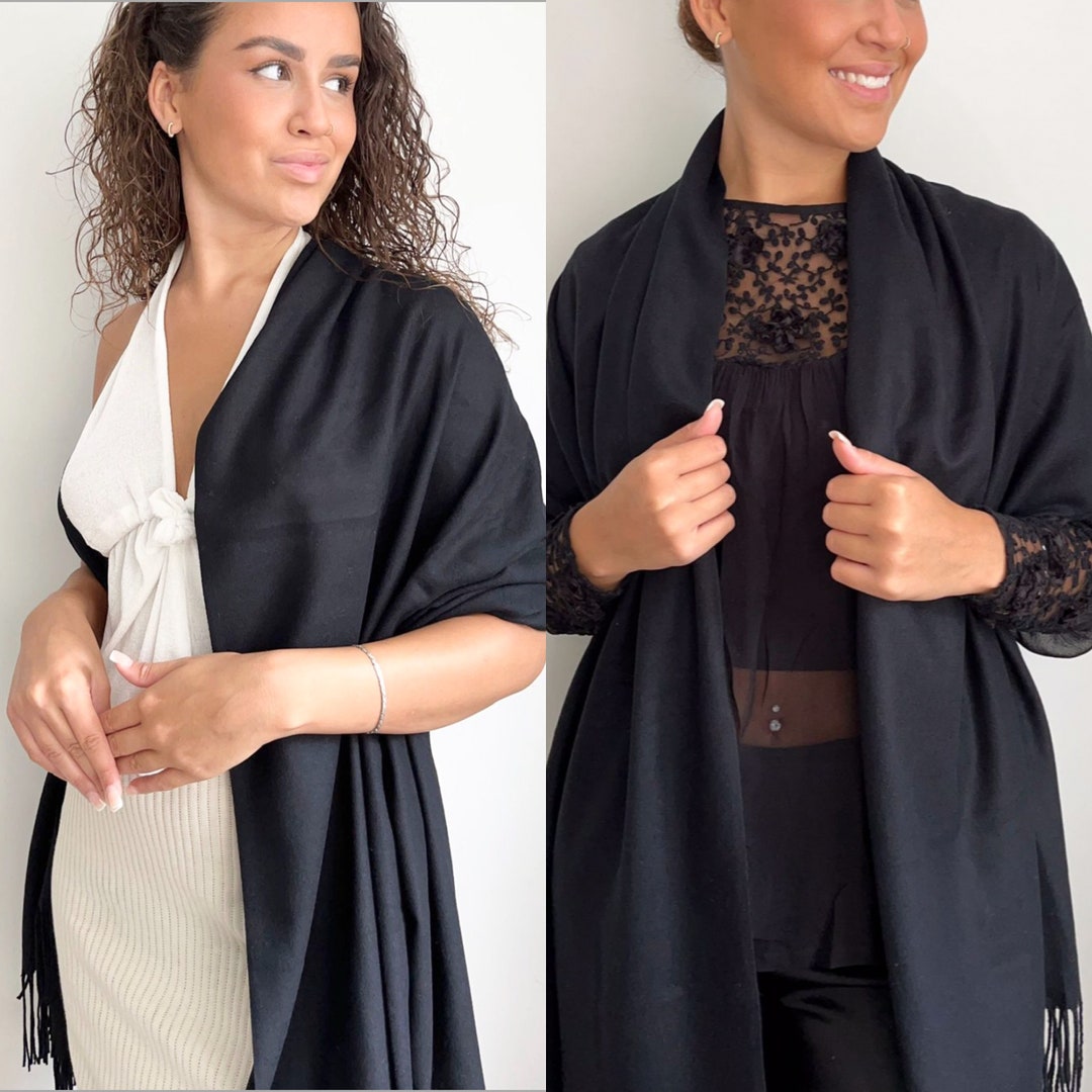 wool shawl black