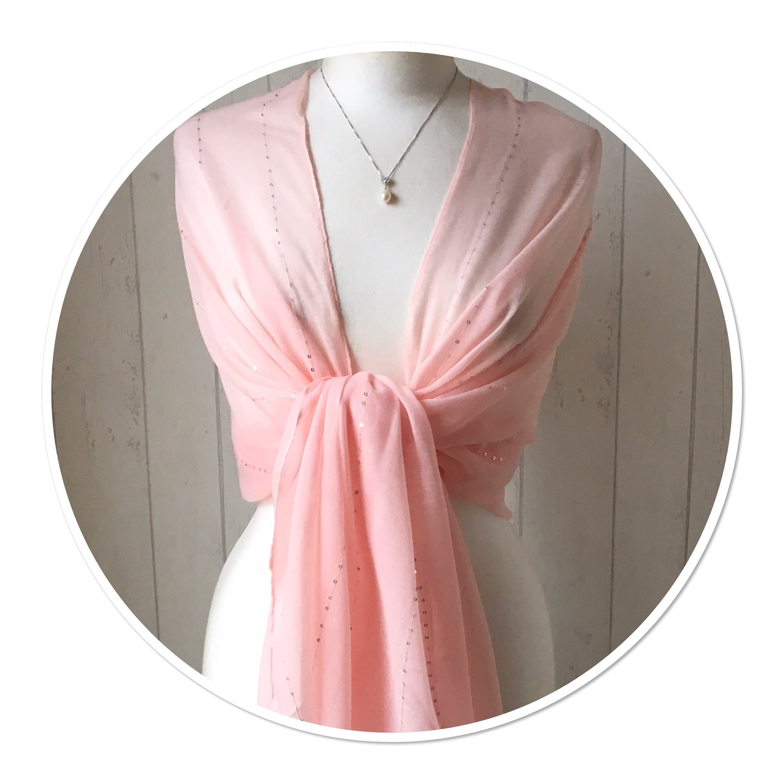 Pink Shawl / Pink Wrap Silver Sequins / Pink Weddings / Pink Etsy UK