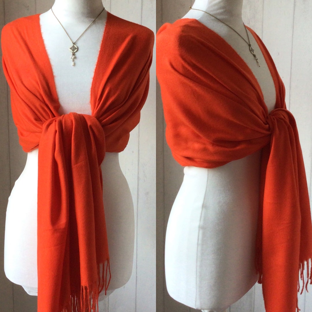 burnt orange shawl wrap