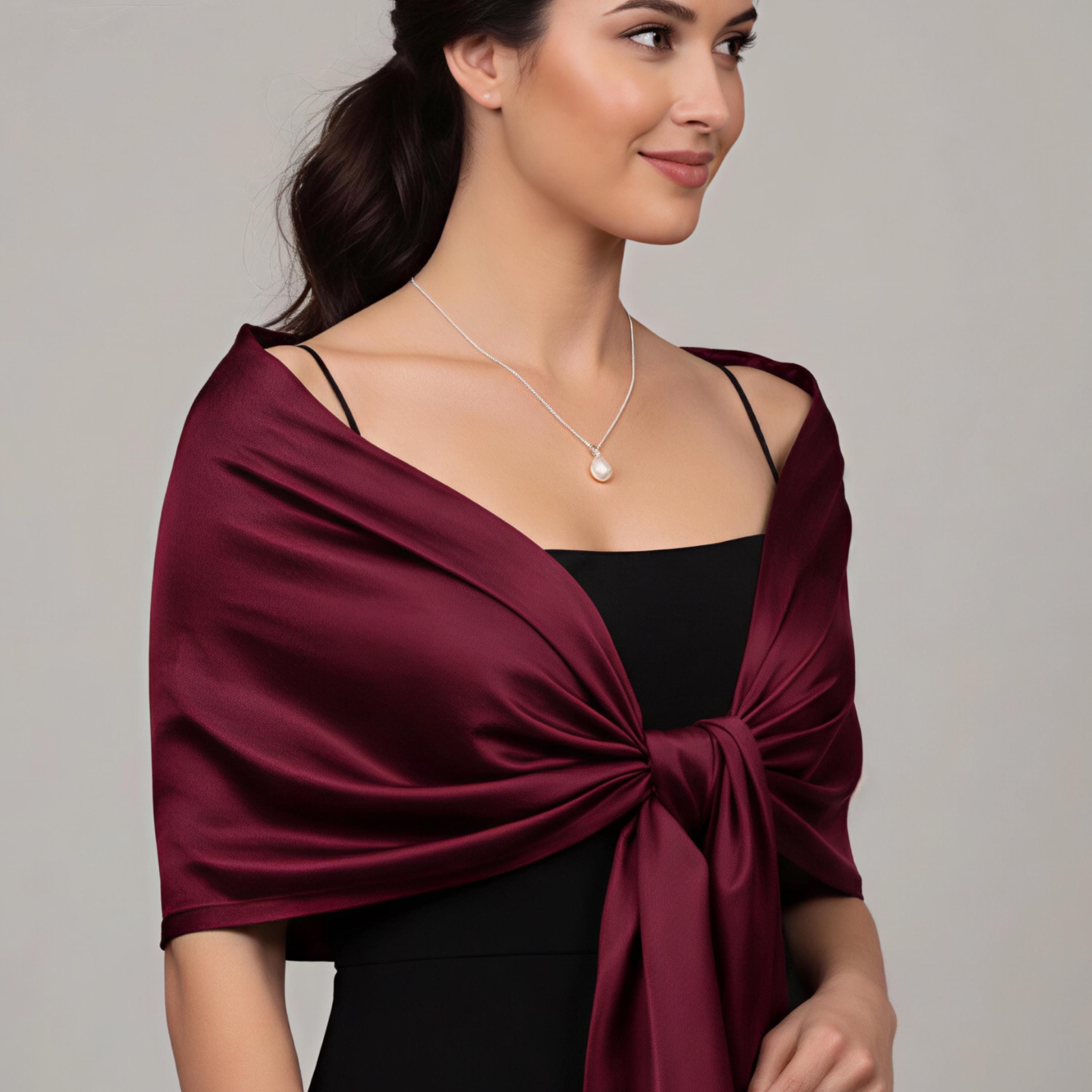 burgundy shawl for dress Silk Shawl: Red Wedding Wrap, Extra Wide Select your size:13.5
