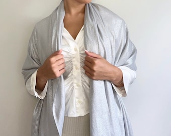 Silver Pashmina, Grey Silver Sheen Shawl, Silver Wrap, Silver Bridesmaids, Silver Weddings, Bridesmaids, Beach Sarong, Silver Shawl, Gifts