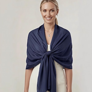 silk shawls for dresses Elizabetta Sophia - Silk Scarf/Shawl - Sea Blue