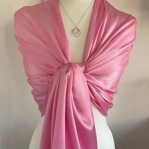Pink Silk Shawl,  Pink Wrap Silk Shawl, Pink Silk Wrap Pashmina, Pink Bridesmaids, Pink Wedding, Wedding shawls
