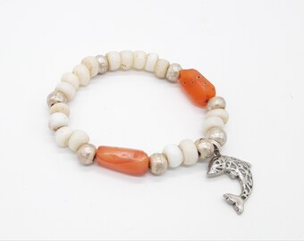 Dolphin bracelet / antique carnelian / antique Padre beads / precious / fine jewelry / eye-catcher / UNIKAT jewelry