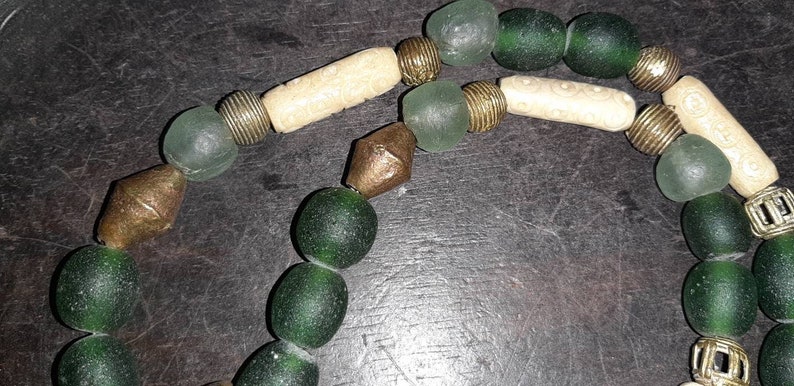 Lobi pendantBone beadsKroboAshanti BronzeBurkina FasoUnique Tribal Creation