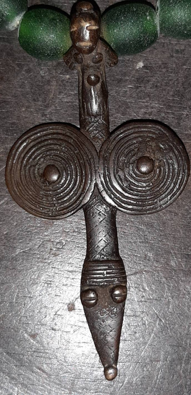Lobi pendantBone beadsKroboAshanti BronzeBurkina FasoUnique Tribal Creation