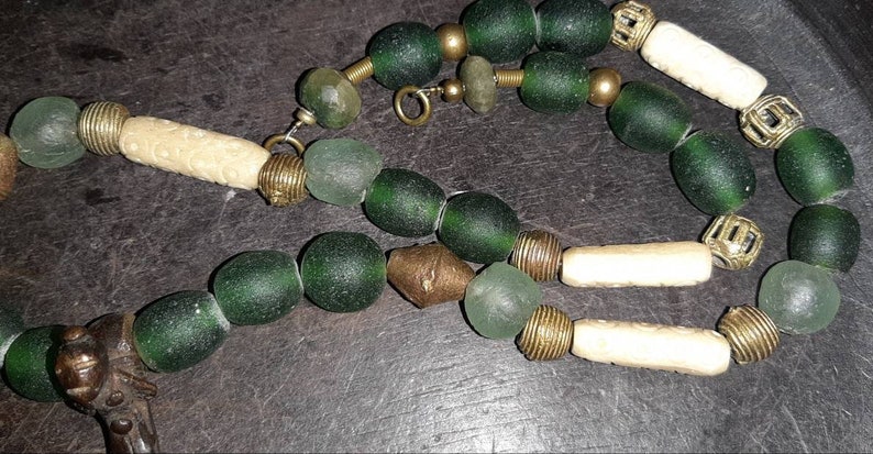 Lobi pendantBone beadsKroboAshanti BronzeBurkina FasoUnique Tribal Creation