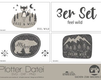 Cutting File "feel wild" (bundle of three)