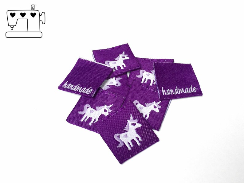 20 pcs. Label Unicorn purple image 1