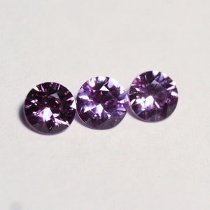 1.16ct Umba Natural Sapphire 3pc Lot Magenta Pink Purple Untreated Precision Cut 4.2x4.2mm