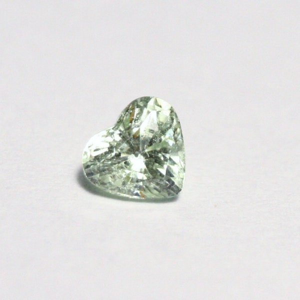 Merelani Ice Mint Grossular Garnet 0.6ct Rare Near Colourless Leuco Garnet 5x5mm Heart Cut