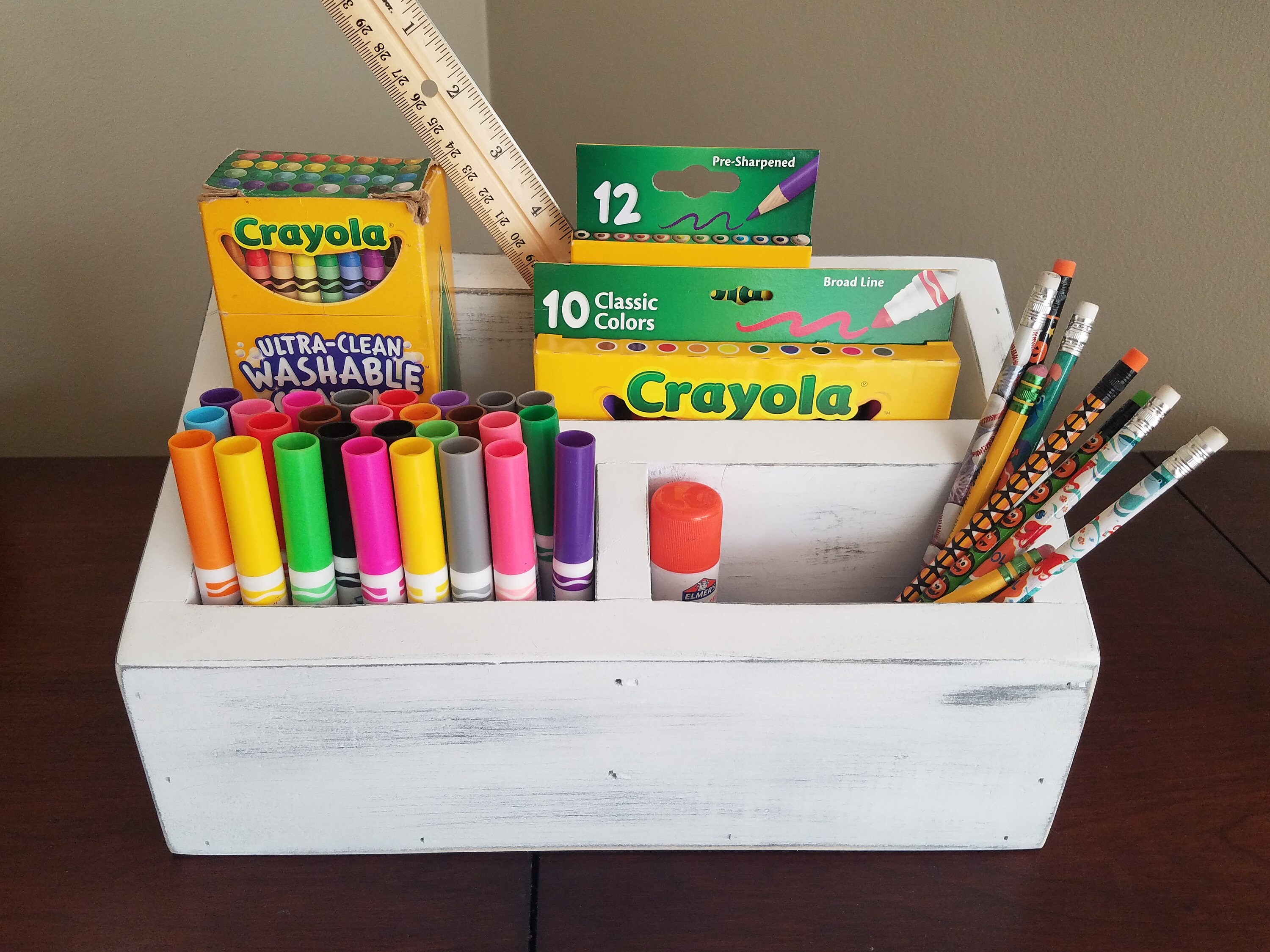 Rustic Crayon Caddy Crayon Carrier Crayon Organizer Etsy