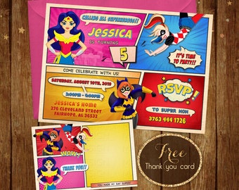 Harley Quinn Invite Etsy