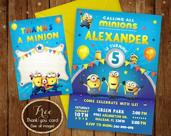 minion invitation etsy