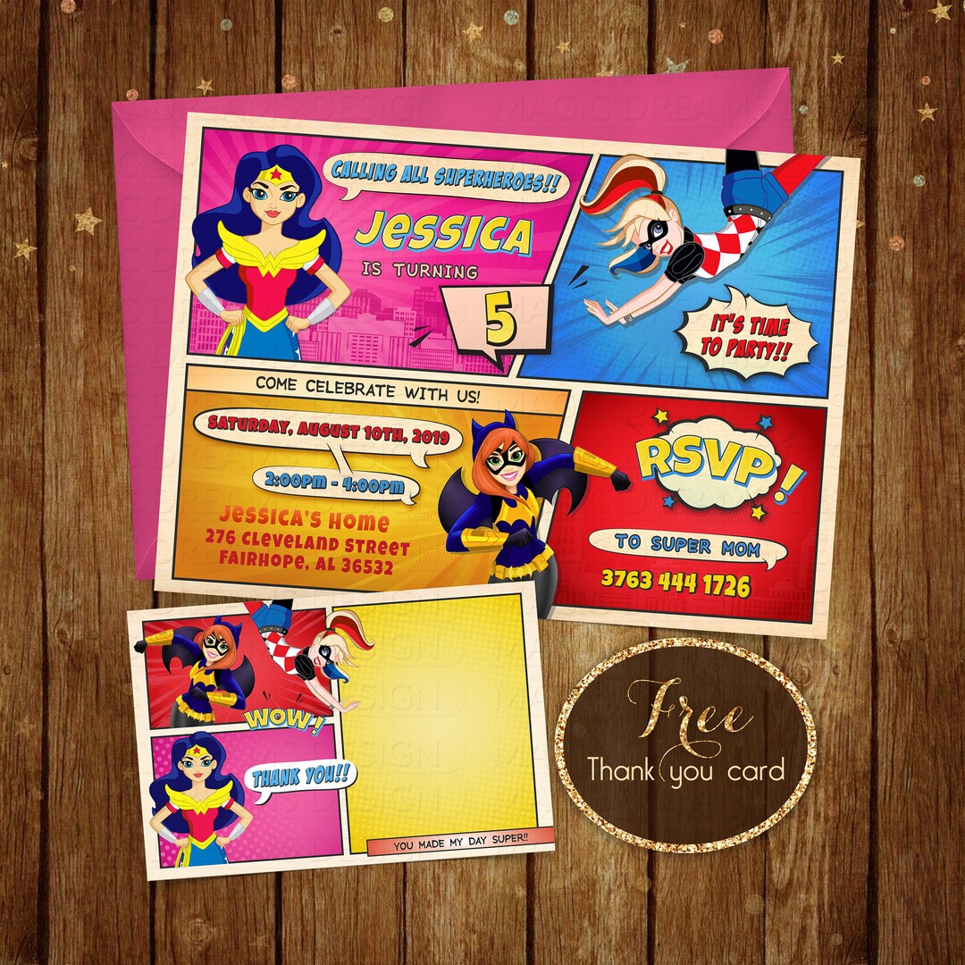 Super Hero Girls Birthday Party, Printable DC Superhero Girls, Wonder ...