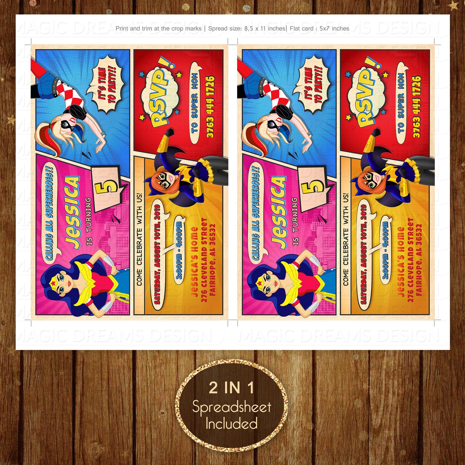 Super Hero Girls Birthday Party Printable DC Superhero Girls - Etsy