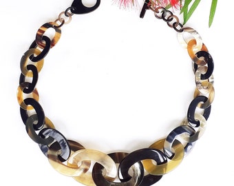 J17379 Horn Handmade Chain Necklace Unique Jewelry Vietnam Art Jasmino Gift