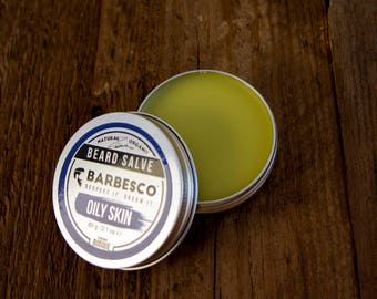 FREE SHIPPING 60g Barbesco Natural & Organic Beard Salve for Oily Skin made with Barbesco Beard Oil. The benefits of oil, hold of a balm!