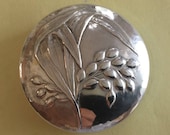 Stunning continental silver (800) art nouveau repouse pillbox trinket box antique 1189