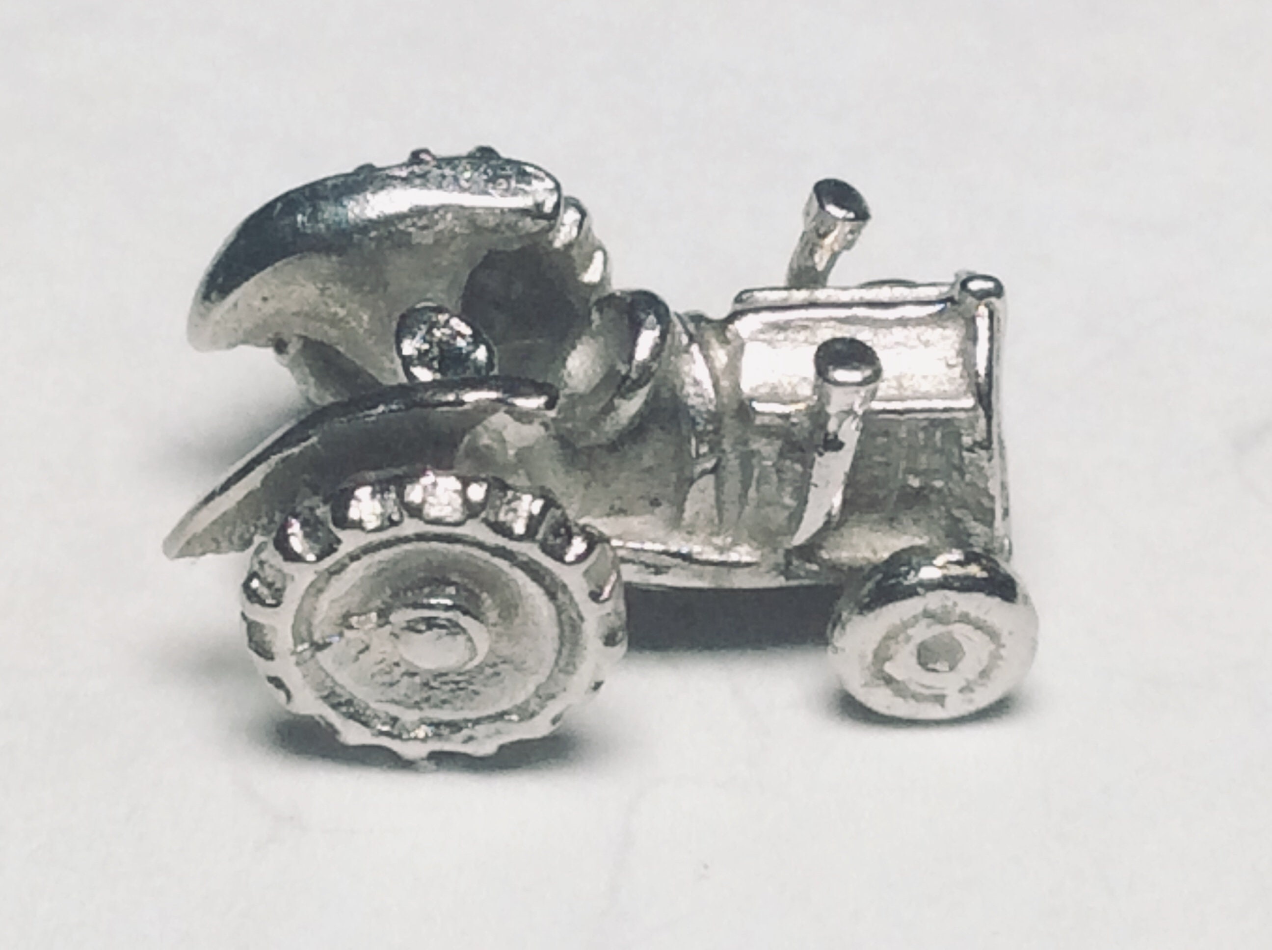 Vintage Charm Tractor Farming Sterling Silver Charms