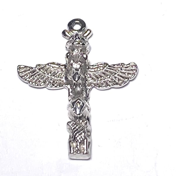 Sterling silver West Coast Totem Pole charm vintage # 5078