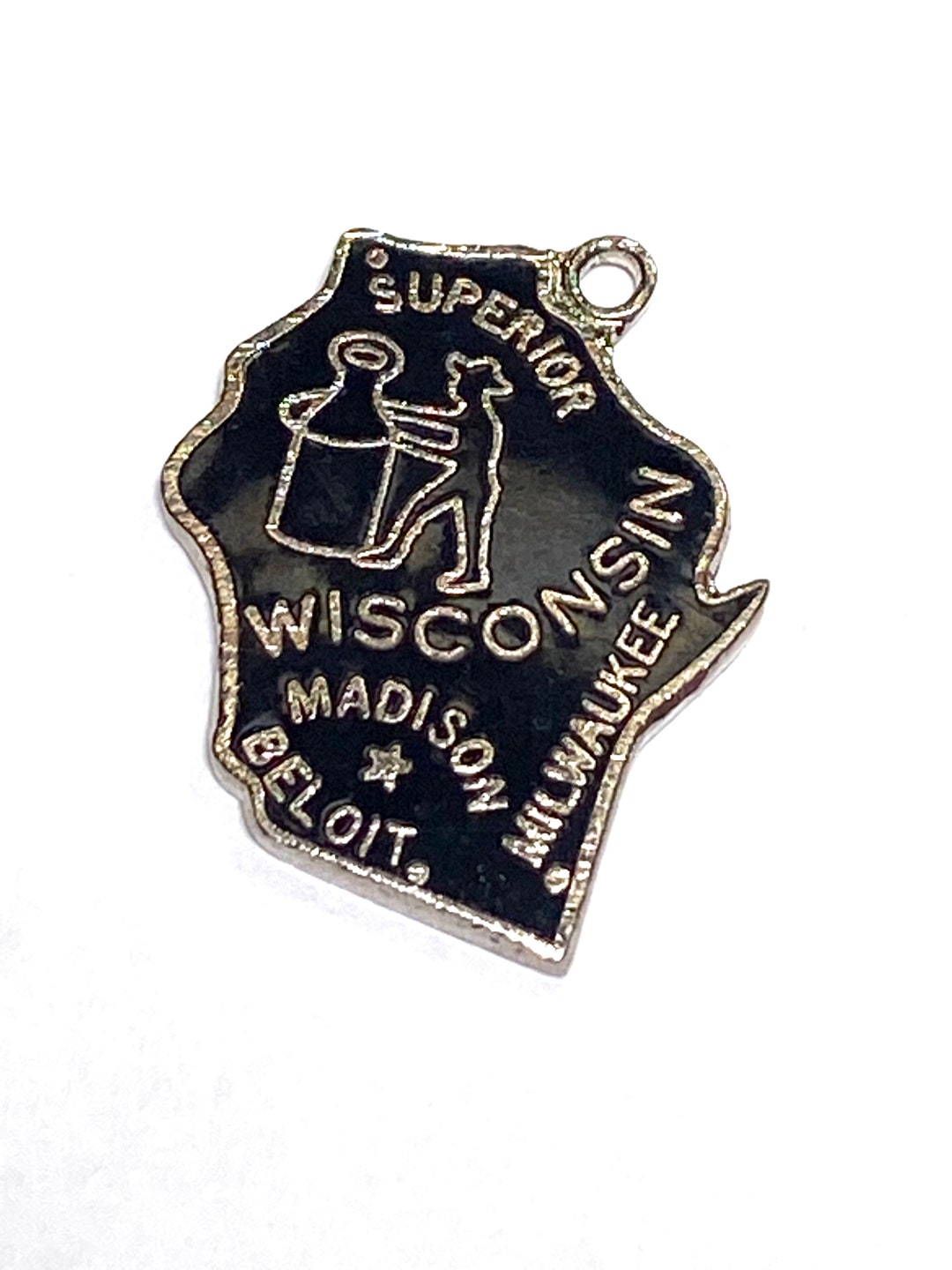Sterling Silver Wisconsin State Map Charm Vintage # 1048 - Etsy