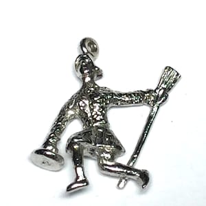 Sterling silver curling charm vintage #722 s