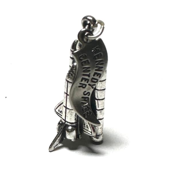 Sterling silver Space Shuttle Launch Cape Kennedy vintage charm # 4194