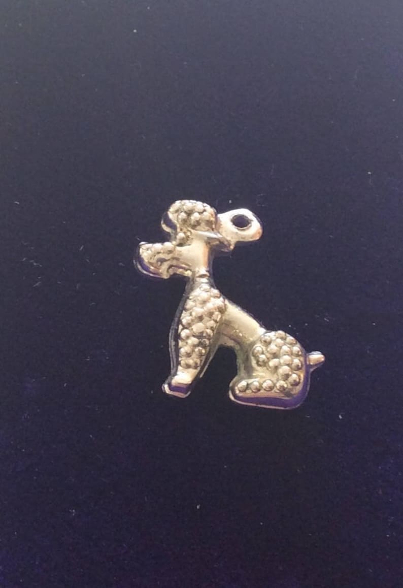 Sterling silver poodle pet dogcharm vintage # 1132