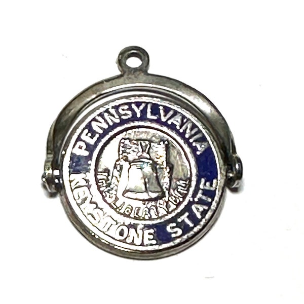 Sterling silver Pennsylvania spinner vintage charm # 813 S