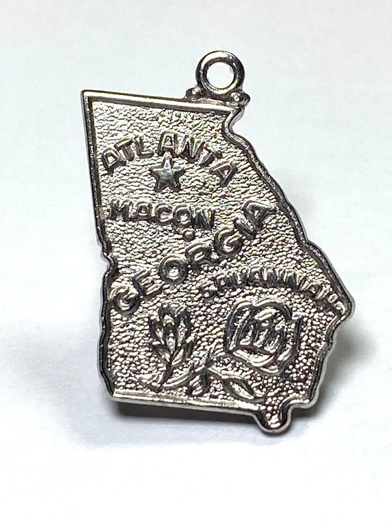 Georgia State Charm Antiqued Sterling Silver Georgia State Charm Antiqued Sterling Silver