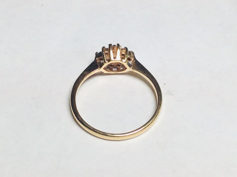 14K yellow gold and diamond statement ring size 6 34 #G112