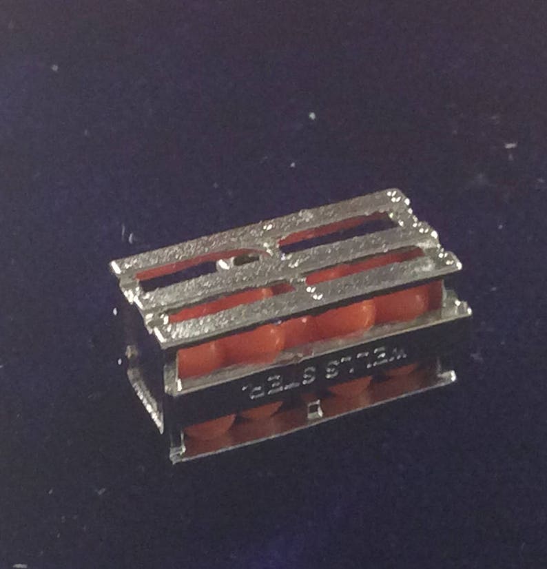 Sterling silver orange crate box charm vintage # 161s