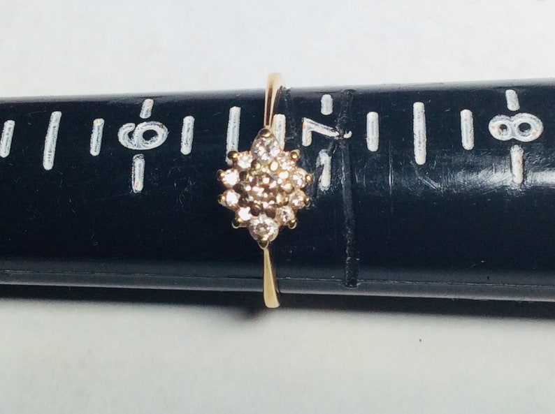 14K yellow gold and diamond statement ring size 6 34 #G112