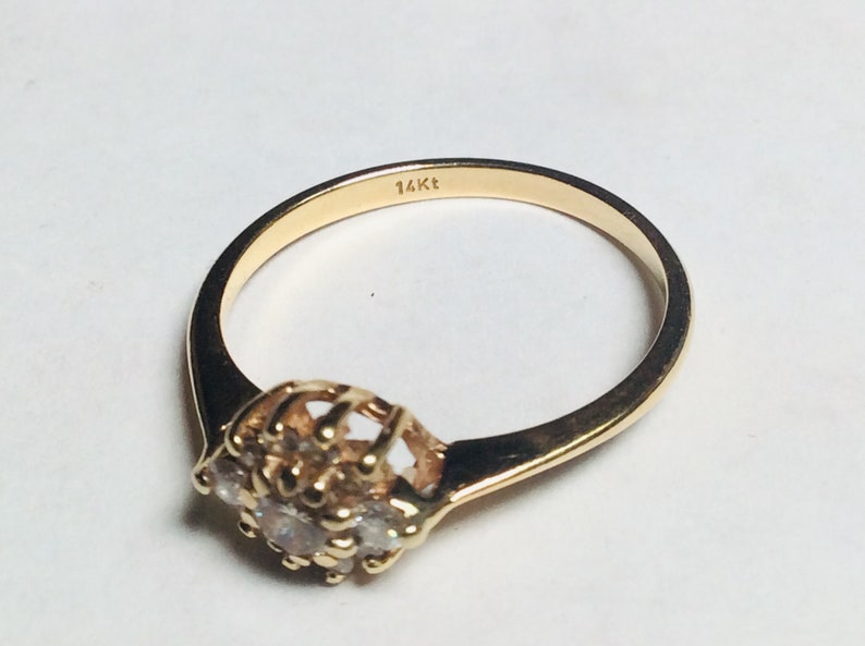 14K yellow gold and diamond statement ring size 6 34 #G112