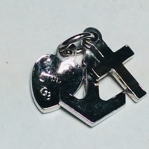 Sterling silver Faith Hope and Charity charm vintage # 1513
