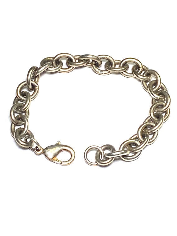 Sterling silver ladies link cuff bracelet #458